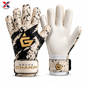 Gants de gardien de but GRAND CHAMP en cuir PU, antidérapants, respirants, à doigts entiers, fermeture auto-agrippante, pour adultes unisexes, best-seller OEM - Product Image 5