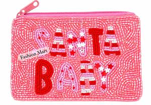 Handmade beaded coin purse <b>Christmas</b> <b>tree</b> <b>mini</b> wallet Red zipper closure purse Cute beaded wallet Fashion coin purse - Product Image 2