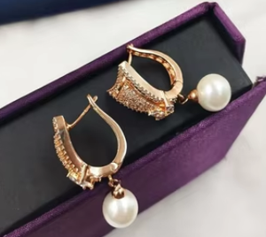 Sparkling Zircon Studs Rose <b>Gold</b> Zircon Glow Earrings Beautiful Studs Glow Earrings <b>Set</b> for Women Party Wear <b>Jewelry</b> For Women - Product Image 2