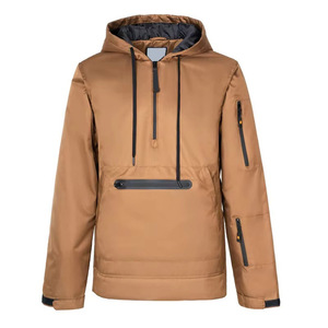 Chaqueta de Esquí y Snowboard con Capucha y Media Cremallera, Anorak Gris Camuflaje Negro, Aislamiento Sintético, Cierre de Cremallera, Bolsillos, Tecnología Gore-Tex - Product Image 4