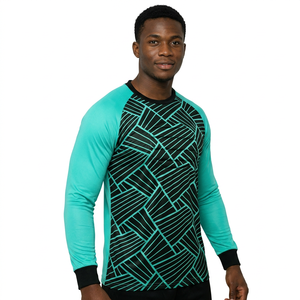 Camiseta de Fútbol de Manga Larga para Niños Unisex, Estampado Geométrico, Absorbe la Humedad, Transpirable, Cuello Redondo Ajustado, Poliéster, Personalizada - Product Image 2