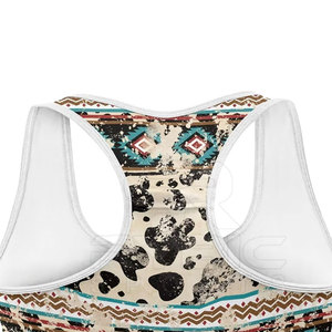 Soutien-gorge de sport pour femme à imprimé graphique abstrait tendance, sublimation, maintien renforcé, élastique, logo personnalisé, vêtements de sport - Product Image 6