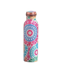 Bouteille en cuivre Meena artisanale indienne 950 ml, vaisselle ayurvédique en cuivre pur - Product Image 1