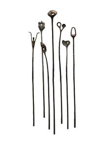 Ensemble de piquets de jardin décoratifs en métal style Allium avec motif de pétales rayonnants, accent artistique pour pelouse et jardinière extérieure - Product Image 3