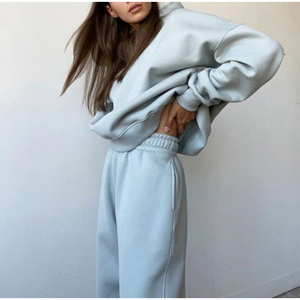 Conjuntos de Ropa Cálida para Hombre y Mujer, Otoño-Invierno, Sudadera con Cierre y Cuello Alto, Pantalones, Chándales Cálidos, Camisetas Deportivas para Hombre - Product Image 2