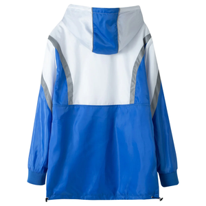 Veste coupe-vent blanche à demi-zip Zeta pour hommes, imperméable, anorak imprimé, grande taille, en polyester, coupe-vent, pour l'extérieur, veste de pluie - Product Image 2