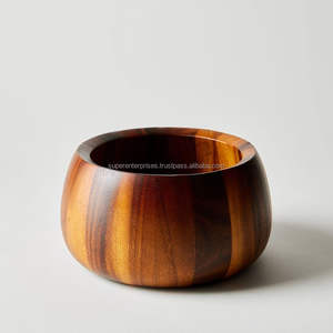 Tazón de madera maciza de alta calidad para buffet, catering, ensaladas, frutas, con acabado pulido de grado alimenticio. - Product Image 5