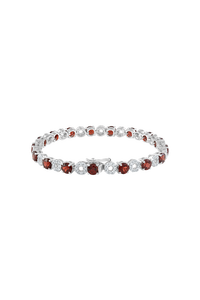 <b>Garnet</b> and Cz <b>Bracelet</b> in 92.5 Sterling Silver KLSB-20434 - Product Image 3