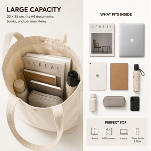Sac fourre-tout en toile de coton avec fermeture éclair, couleur unie, logo personnalisé, avec poignées d'épaule pour les courses quotidiennes, les voyages et la plage - Product Image 5