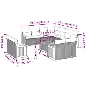 Black and Cream White Garden <b>Sofa</b> <b>Set</b> - Product Image 3