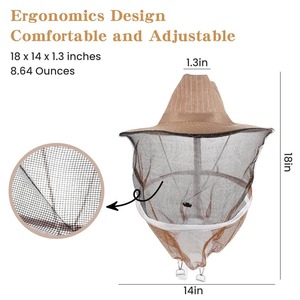 Traje de Apicultor Profesional con Capucha Redonda y Velo - Traje de Apicultura de Algodón Grueso con Protección Antipicaduras - Traje de Apicultor Profesional - Product Image 6