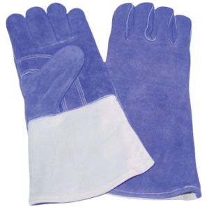 Heavy-Duty Reinforced Cowhide Split Leather Safety Gloves <b>Fire</b> Resistant and Heat Protection for Welding and Leather Work - Product Image 1