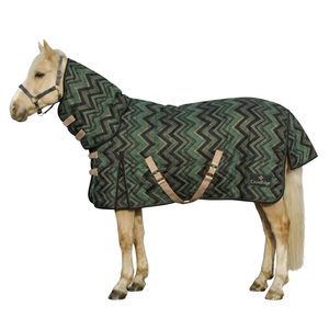 Manta ecuestre con estampado geométrico, manta para caballo con cuello completo y resistente al viento, productos de manta para caballo. - Product Image 1
