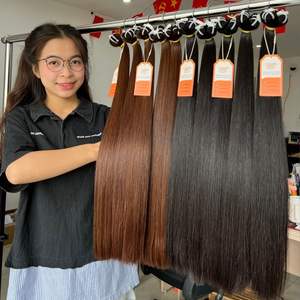 Cabello Vietnamita Virgen Crudo al Por Mayor, Extensiones de Cabello Remy 100% Puro, Mechones de Cabello con Doble Trama a Máquina - Product Image 1