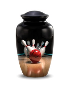 Urne funéraire de bowling pour cendres, style européen, urne commémorative sportive, taille adulte 10 pouces, écologique et personnalisable - Product Image 1
