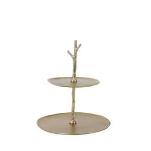Home Decorative Modern 2 Tier Gold Metal Cake Stand With Decoration Rope Edge Rectangular <b>Tray</b> For Wedding Party Dessert Display - Product Image 5