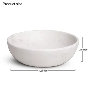 Cuenco de Mármol Artesanal con Volantes, Diseño Moderno, Centro de Mesa Decorativo de Piedra para Bodas y Fiestas, Uso Interior - Product Image 4