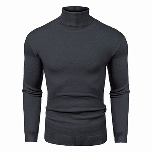 Winter Men's <b>Sweaters</b> Casual Turtle Neck Solid Color Quality Warm Slim Turtleneck <b>Sweaters</b> Pullover Men Wholesale Price - Product Image 1