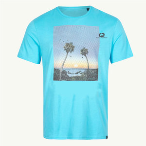 T-shirt graphique décontracté en coton tricoté imprimé pour homme, col rond, manches courtes, respirant, écologique, vêtement de mode quotidien - Product Image 1