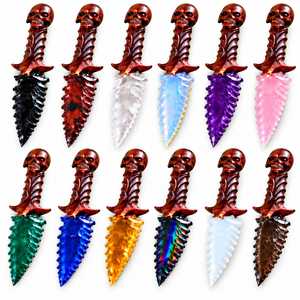 Vente en gros de poignards artisanaux en pierres mélangées avec manche en crâne gothique – Couteau de collection fantaisie et cadeau unique - Product Image 4
