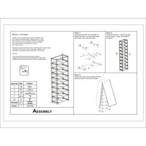 Scarpiera a 10 livelli e 9 scomparti, scaffale porta scarpe, organizer per armadio, disponibile in vari colori - Product Image 5