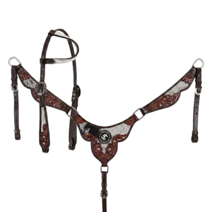 Handmade Leather Horse Headstall with Multicolour Design Matching Breast Collar and Reins Durable Custom <b>Equestrian</b> Tack Set - Product Image 1