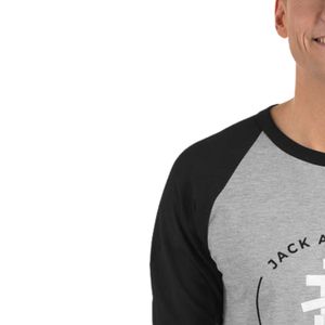 Camiseta de Béisbol de Manga 3/4 en Gris Jaspeado y Negro, de Algodón Suave con Contraste, Estilo Casual para el Día a Día, para Papás - Product Image 4