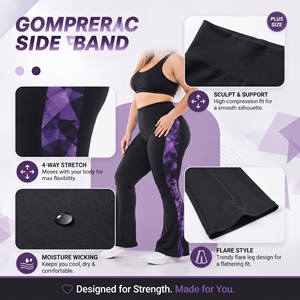 <b>Flare</b> Leg Printed <b>leggings</b> Women's High Waist Compression Pants Gym Training Slimming Trousers Ladies Plus Size <b>Flare</b> <b>Legging</b> - Product Image 6
