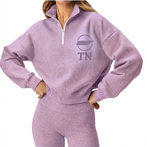 Custom Embroidery Oversized <b>Half</b> <b>Zip</b> <b>Sweatshirt</b> <b>Women</b> High Quality Unisex Fleece 100% Cotton Y2k Baggy Pullover <b>Sweatshirt</b> <b>Women</b> - Product Image 2