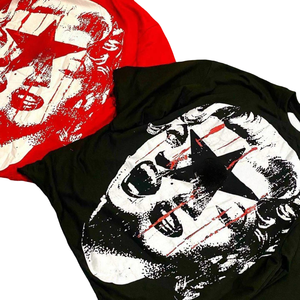 T-shirts surdimensionnés en coton épais pour hommes, style streetwear, col rond, effet vieilli, tricotés, graphiques, épaules tombantes - Product Image 4