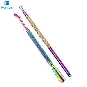 High-Quality Newest Complete <b>Nail</b> Art Grooming Set Professional Grade Cuticle Pushers and Scrapers Rainbow Titanium Coating - Product Image 3