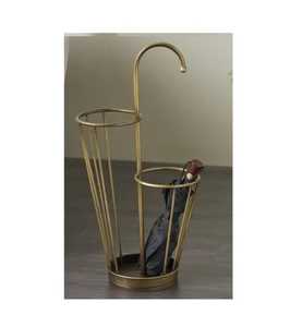 Support de rangement de luxe en métal argenté en forme de parapluie avec poignée centrale en maille et plateau anti-gouttes pour bâtons de marche et cannes d'entrée - Product Image 3