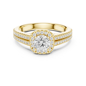 Bague solitaire en or blanc 14 carats avec diamant de laboratoire rond pour le bureau |   Nouveau diamant cultivé - Product Image 3