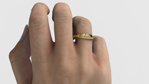 18K Gold Marquise Diamond Signet <b>Ring</b> Oval Halo Round Pave <b>Dome</b> Band Smooth Chunky Statement <b>Ring</b> Fine Jewelry for Women - Product Image 5