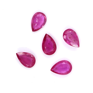Rubíes naturales de Bangkok calibrados en forma de pera de 8x11 mm, piedra preciosa de rubí facetada natural suelta para la fabricación de joyas, lista para usar. - Product Image 3