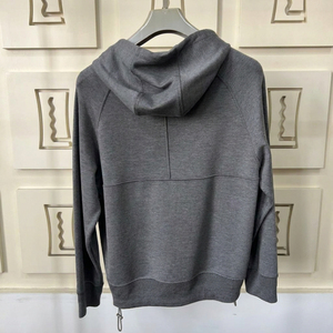 Sweat à capuche gris premium surdimensionné pour homme, manches longues, tricoté, coupe classique, hiver-printemps, streetwear, en molleton bouclette respirant - Product Image 2