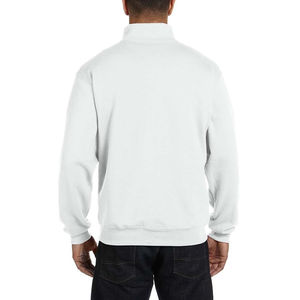 Pull en maille demi-zip bleu clair pour homme, coupe classique, couleur unie, col montant décontracté, polyester/coton, respirant, anti-rétrécissement - Product Image 2