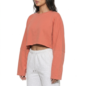 Sudadera Personalizada Lisa para Mujer, Cuello Redondo, de Algodón Ecológico, para Impresión Serigráfica, Otoño-Invierno - Product Image 3