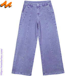 Pantalones de mujer Master Textile de pierna ancha, cintura media, con paneles y costuras decorativas, informales, para fiesta, de tela elástica, transpirables, para todas las estaciones. - Product Image 3