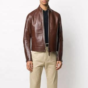 Men's Leather Jacket for Biker <b>Distressed</b> Genuine Lambskin <b>Top</b> Quality Material - Product Image 4