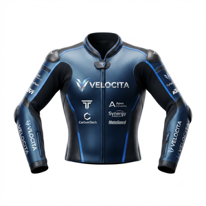 Men’s MotoCP <b>Racing</b> <b>Jacket</b>/Chaquetta Premium Motorcycle Leather Protection Level 2 CE Certified - Product Image 1