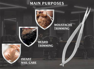 Tijeras de Manicura Profesionales de Acero Inoxidable de Precisión, Micro Resistentes, Ultra Afiladas, con Punta Fina para el Cuidado de las Cutículas, Recorte de Uñas y Cejas - Product Image 3