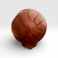 Ballon de football Geoffrey Brown, années 1900, patine antique, cuir de vache, bois restauré, vieilli, ciré, léger, durable, taille 5, décoration sportive