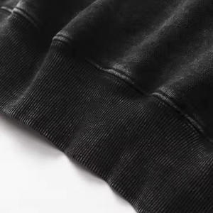Sudadera con Capucha Negra para Hombre, 100% Algodón, Impermeable, Felpa Francesa Lavada, Personalización con Estampado Frontal, Ropa de Invierno - Product Image 5