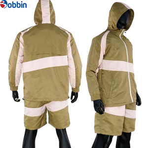 Conjunto Deportivo de Nylon Transpirable y Cómodo, Estilo Hip Hop, Chaqueta Corta con Cierre y Parches con Logotipo Personalizado, Pantalones Cortos Deportivos - Product Image 6