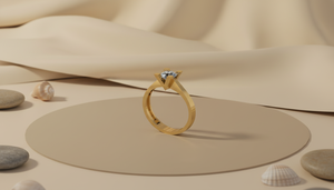 Anillo de Compromiso Solitario de Oro de 10k Hecho a Mano, Directo de Fábrica, con Diamante Cultivado en Laboratorio VVS1 para Mujer - Product Image 2