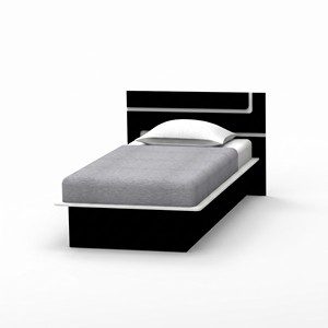 Base de Cama Doble Moderna 2277 con Plataforma Flotante, Cabecero Geométrico, Mueble Minimalista de Panel de Aglomerado para Dormitorio - Product Image 3
