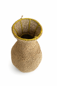 Panier décoratif en jonc de mer naturel GENIA S, tissé à la main, décoration d'intérieur rustique, porte-fleurs écologique, décoration intérieure - Product Image 2