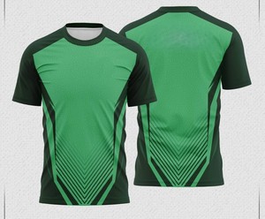 Camiseta de Fútbol Personalizada Verde, Manga Corta, Secado Rápido, Cuello Redondo, Uniforme de Entrenamiento Unisex para Equipo, 100% Poliéster - Product Image 1