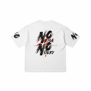 Camiseta de Hombre con Hombros Caídos, Blanca, Oversize, con Diseño Gráfico Personalizado, OEM, Venta al Por Mayor - Product Image 2